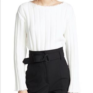 T By Alexander Wang Raw Edge Off The Shoulder Swe… - image 1